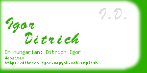 igor ditrich business card